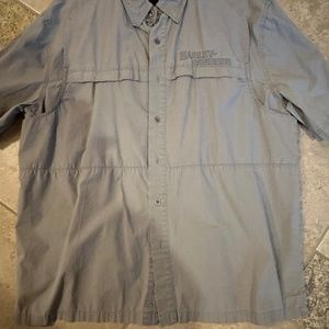 Harley Davidson Short Sleeved Shirt  Embroidered Size XL Grey